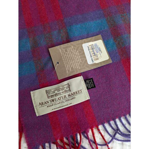 nwt aran sweater market ireland 100% extra fine merino wool scarf - Picture 3 of 5